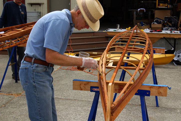 Coating the kayak frame