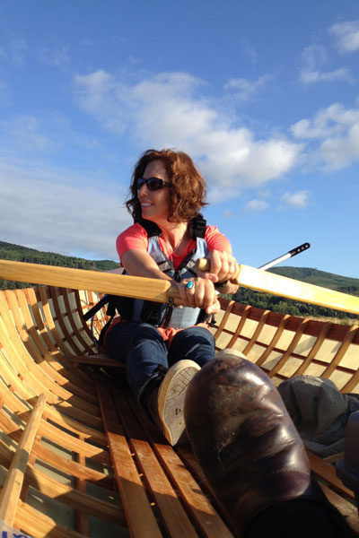 rowing the skin on frame adirondack guideboat