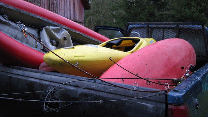 kayaks loaded