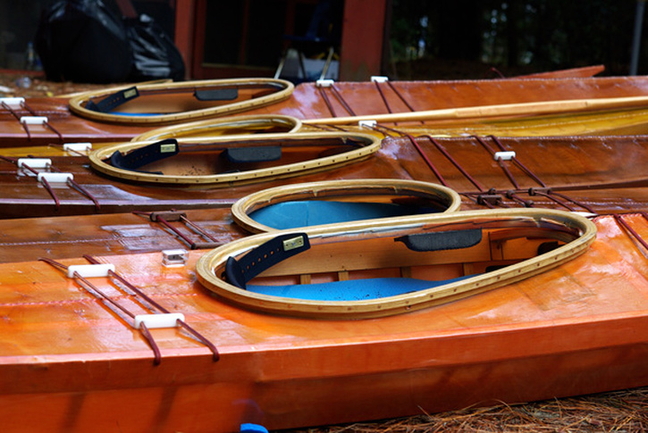 skin kayaks ready to paddle